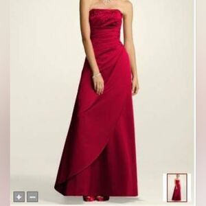 David's Bridal F11165 Bridesmaid Prom Dress Apple Size 10